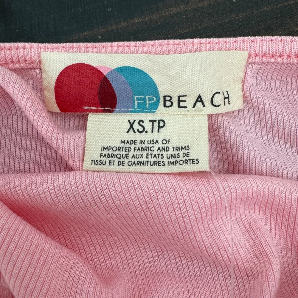 NWT Free People Beach Bel Air Midi Dress Pink Ribbed‎ Women's Size XS P